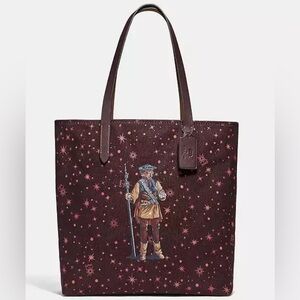 NWT COACH X STAR WARS Starry Print Princess Leia Canvas Tote Bag Novelty 2019